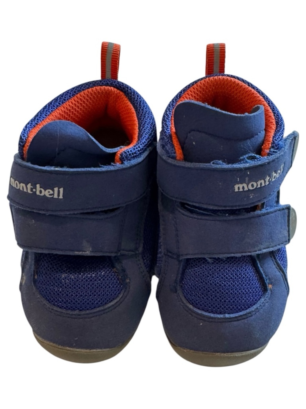 Kids Navy and Orange Hook-and-Loop hi top Sneakers / hiking boots